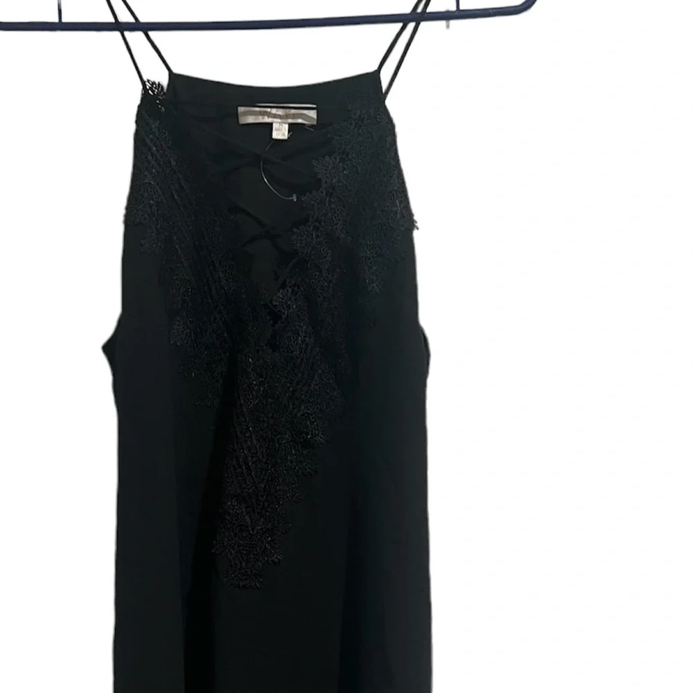 Black criss cross lace slip dress, medium - Picture 5 of 8